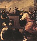 Jusepe De Ribera Famous Paintings - The Duel of Isabella de Carazzi and Diambra de Pottinella